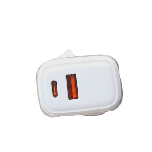 Amaya 2 in 1 (type c super fast charger) ACW-U53D-C29 PD25W+ QC3.0A +C2in1 British standard charger with Type-C cable
