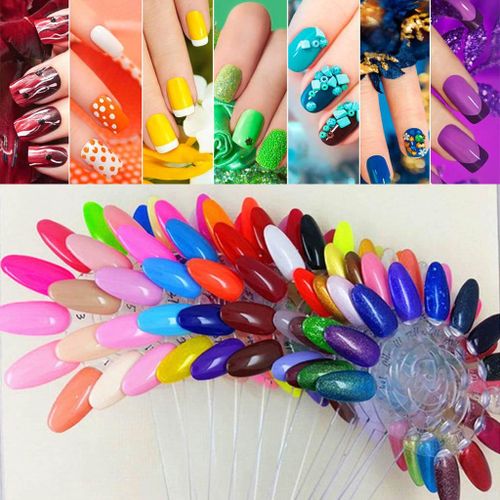 120 Pieces Display False Nails Color Swatches   White