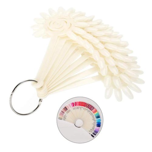 120 Pieces Display False Nails Color Swatches   White