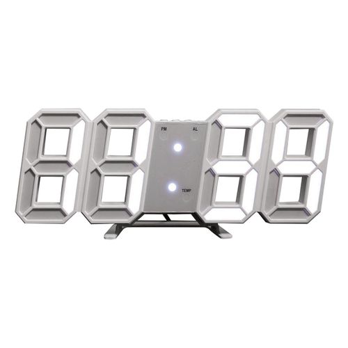Modern Digital 3D LED Wall Clock USB Large Alarm Clock 12/24 Hour