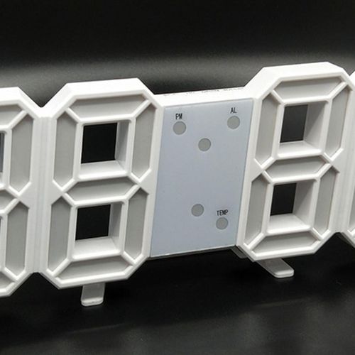 Modern Digital 3D LED Wall Clock USB Large Alarm Clock 12/24 Hour