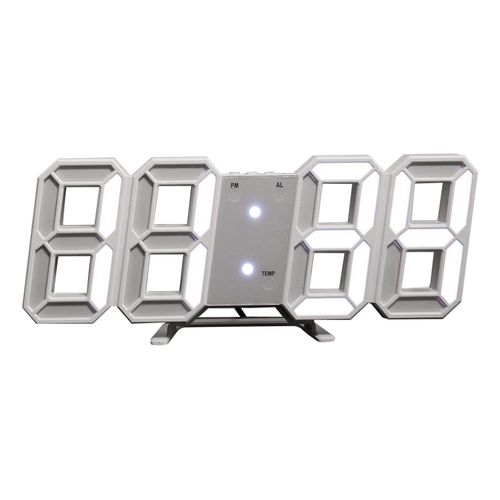 Modern Digital 3D LED Wall Clock USB Large Alarm Clock 12/24 Hour