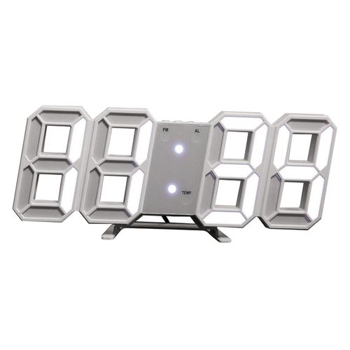 Modern Digital 3D LED Wall Clock USB Large Alarm Clock 12/24 Hour