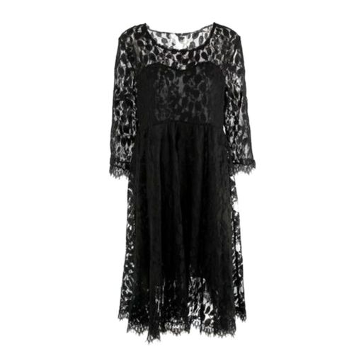 Women Lady Maternity Dress Lace Seven Quarter Sleeve Round Collar Fashion Solid Color,Default NO5245