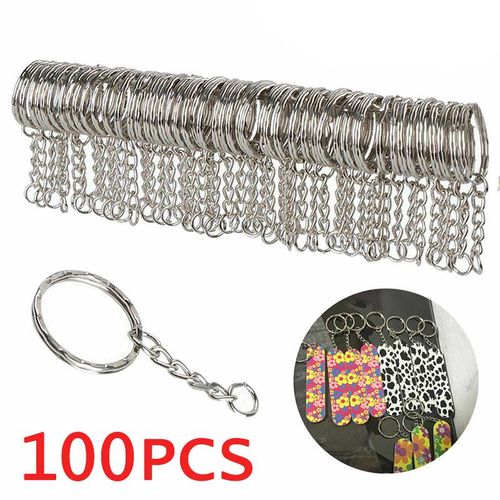 100-20pcs Metal Keyring Keyfob Stainless Steel Anti-Rust Key Holder Keychains Pendant Key Ring 30mm/25mm/20mm