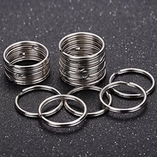100-20pcs Metal Keyring Keyfob Stainless Steel Anti-Rust Key Holder Keychains Pendant Key Ring 30mm/25mm/20mm
