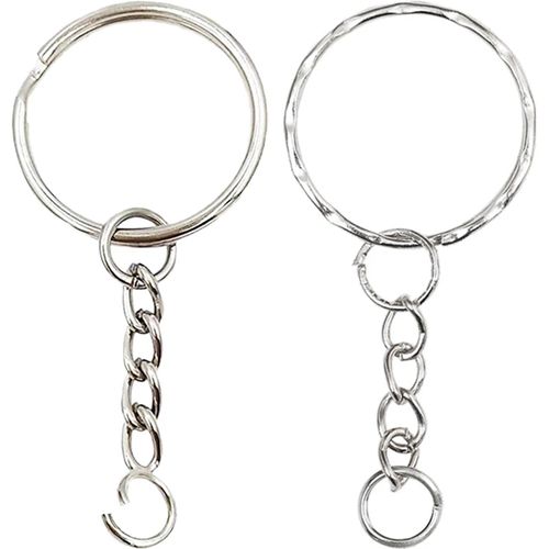 100-20pcs Metal Keyring Keyfob Stainless Steel Anti-Rust Key Holder Keychains Pendant Key Ring 30mm/25mm/20mm