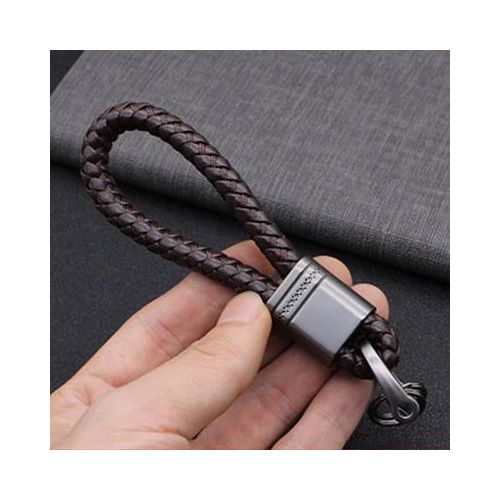 Hand-Woven Leather Keychains Car Key Ring Men Women Cute Car Keyring Holder Waist Key Chain Charm Bag S Car Accessories