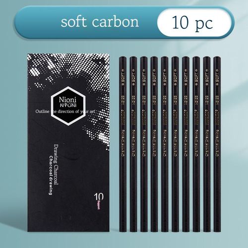 12/10 Pcs Charcoal Graphite Sketch Set Extra-Soft Soft Medium Hard Pencils for Drawing Sketching Shading Artist Art Supplies
