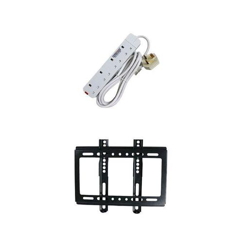 14 to 42 TV Wall Mount & 4 Way Extension Cable   - Black, White