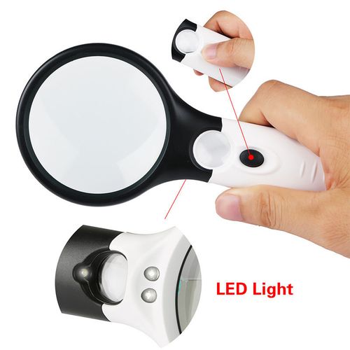 3 LED Light 45X Handheld Reading Magnifying Glass Lens