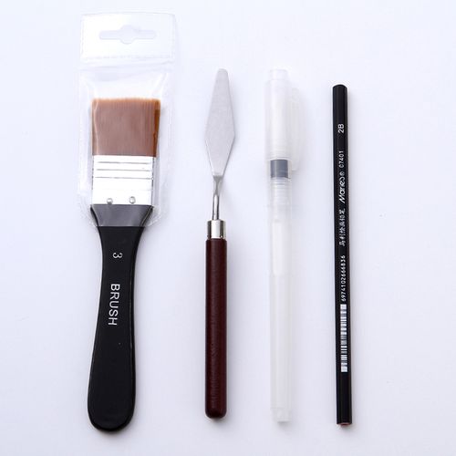 18pcs Artist Paint Brushes Set Bag Pack With Scraper