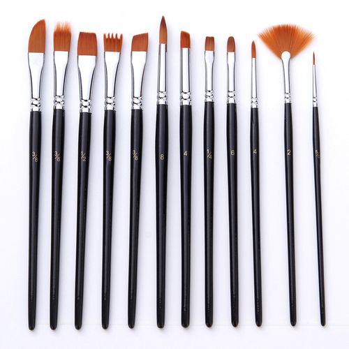 18pcs Artist Paint Brushes Set Bag Pack With Scraper