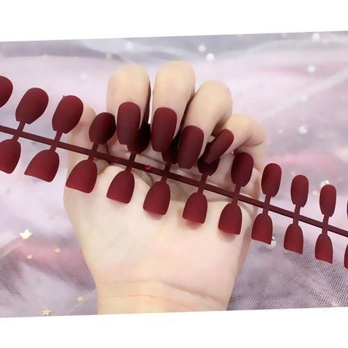 24Pcs Art  Artificial Nails    For Salon  Light Red
