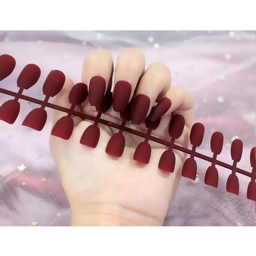24Pcs Art  Artificial Nails    For Salon  Light Red