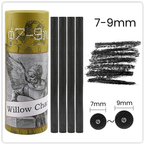 25PCS Charcoal Sticks, Natural Charcoal for Artists, Beginners, or Students of All Skill Levels