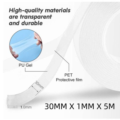 Smart Multifunctional Magic Nano Double-Sided Grip Tape - 5cm Transparent