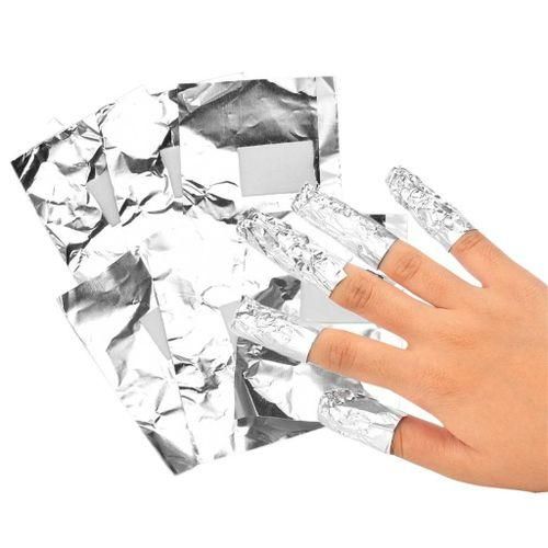 100x Nail Art  Polish Remover Pads Cotton Tinfoil Ecofriendly