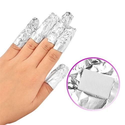 100x Nail Art  Polish Remover Pads Cotton Tinfoil Ecofriendly