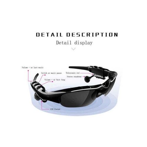 Smart Sun Glasses Bluetooth Earphones(Driiving)-Black
