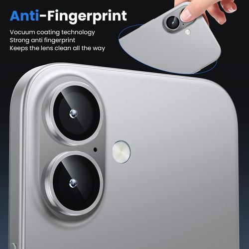 iPhone 15, 15 Plus, 15 Pro, 15 Pro Max Camera Lens Protector, Keep Original Shooting Shatterproof 9H Tempered Glass Camera Screen Protector Metal Ring Cover Film Accessories-Silver
