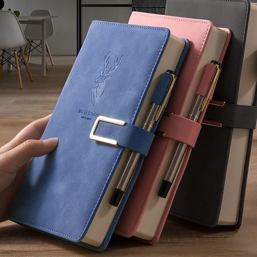 Notebook Personal Journal Diary Magnetic Buckle Writing Journal, Faux Leather With Lined Pages 416 Pages Blue