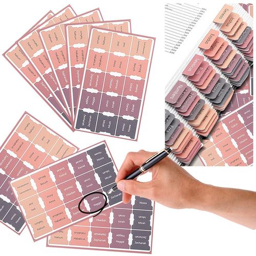 5 Sheet Bible Index Label Sticker Bible Index Tabs Easy Read Bible Book Tabs Study Supplies Decorative Label for Study Reading