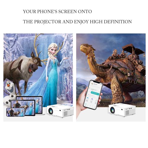Tikin Mini Projector, WiFi Projector With Projectors 1080P Full HD