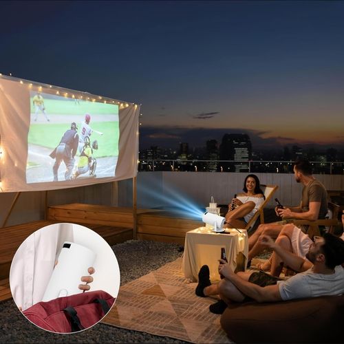 Hy300 Pro Mini Portable Overhead Projector, 4K/260 ANSI Smart Projector, Support WiFi 6 Bt 5.0, Screen Adjustment, 180 Degree Rotation, Home Video Projector with Built-in Android 11.0 Operating System