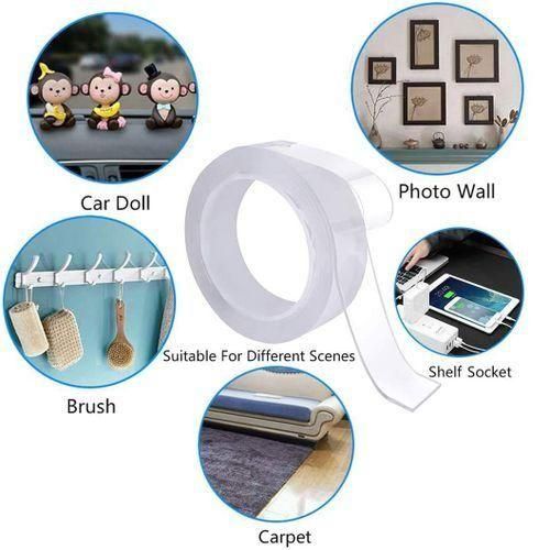 Transparent Double Sided Nano Tape Reuse Home Tapes Adhesives