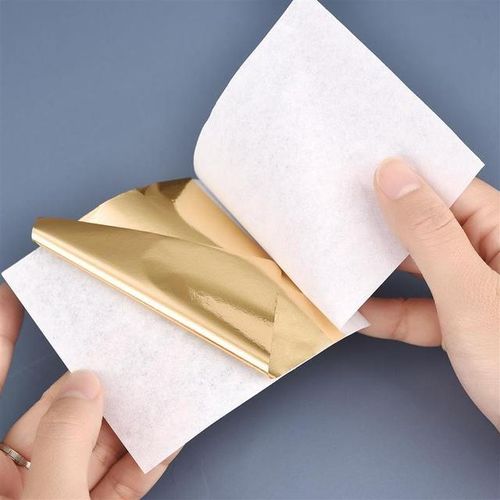100 Sheets Imitation Foil Paper Leaf Gilding Diy Epoxy Resin Art Craft Paper Birthday Wedding Cake Dessert Decoration
