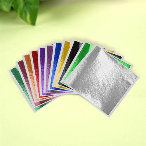 100 Sheets Imitation Foil Paper Leaf Gilding Diy Epoxy Resin Art Craft Paper Birthday Wedding Cake Dessert Decoration