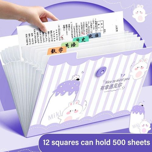 A4 File Folder 8/13 Pockets File Folder Test Paper Storage Folder Waterproof Document Bag Transparent Portfolio Envelope Folder