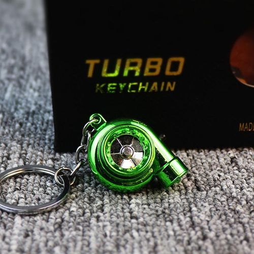 Car Motorbike Turbo Keychain Led Electric Rotary Blade With Light Turbocharger Metal Turbo Key Pendant Car Interior Supplies