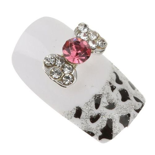 10x Nail Art Bow Alloy Rhinestones Peal Stricker Charms Jewelry DIY