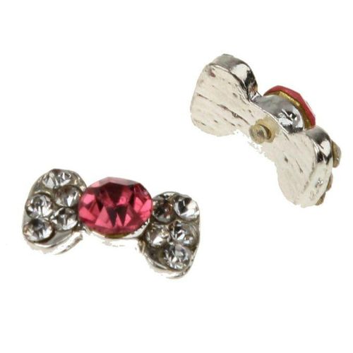 10x Nail Art Bow Alloy Rhinestones Peal Stricker Charms Jewelry DIY