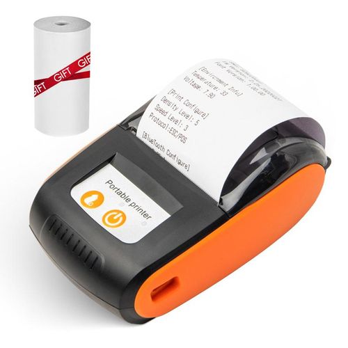 Portable Receipt Printer 58mm Mini Thermal Printing Wireless BT USB Mobile Printer w/ 2 Inch Thermal Paper Roll for Store
