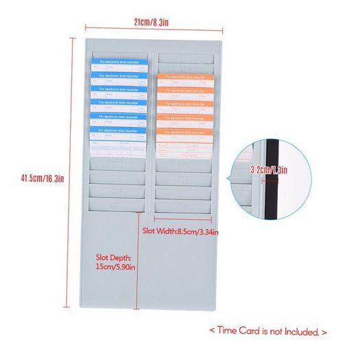 Bisofice Time Card Rack Wall Mount Holder 24 Pocket Slot