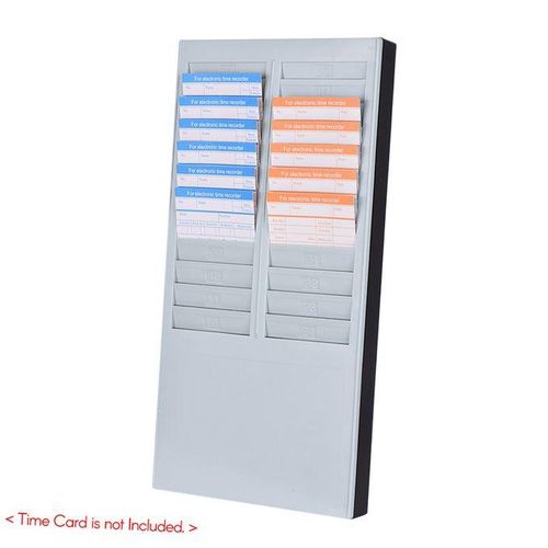 Bisofice Time Card Rack Wall Mount Holder 24 Pocket Slot