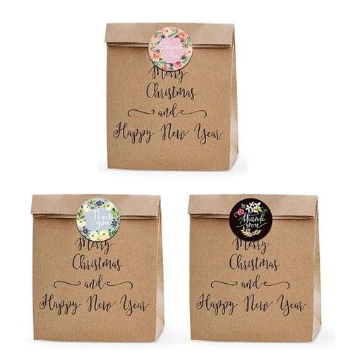 Round Floral Thank You Stickers