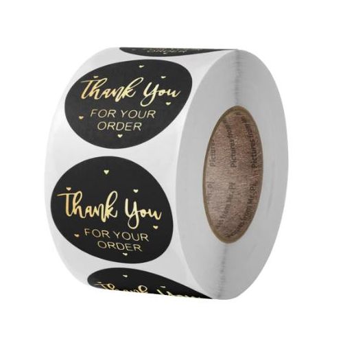 500pcs/roll "Thank you FOR YOUR ORDER " Gift Seal Stickers -black