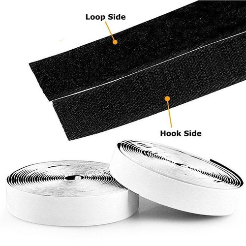 WEFILM Tape Nylon Adhesive Self Adhesive 20mm Hook & Loop Sticky Fastener Mosquito Net Double Side Sticky Tape(Black&White 1/2/3/5/10M)