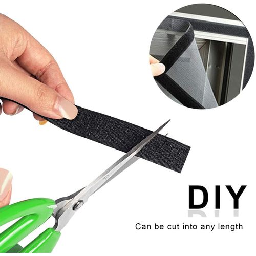 WEFILM Tape Nylon Adhesive Self Adhesive 20mm Hook & Loop Sticky Fastener Mosquito Net Double Side Sticky Tape(Black&White 1/2/3/5/10M)