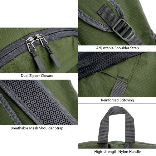 Flamehorse Lightweight Foldable Backpack Men Women Waterproof Packable