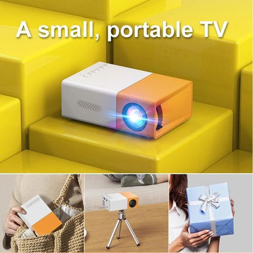 Mini Portable Projector For Home Theater WiFi Outdoor Movie Projector Compatible With Phone/ Tablet/ Laptop/ TV Stick/ USB Drive
