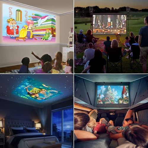 Mini Portable Projector For Home Theater WiFi Outdoor Movie Projector Compatible With Phone/ Tablet/ Laptop/ TV Stick/ USB Drive