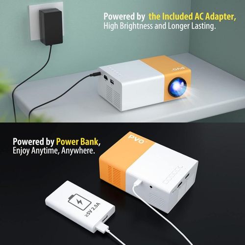 Mini Portable Projector For Home Theater WiFi Outdoor Movie Projector Compatible With Phone/ Tablet/ Laptop/ TV Stick/ USB Drive