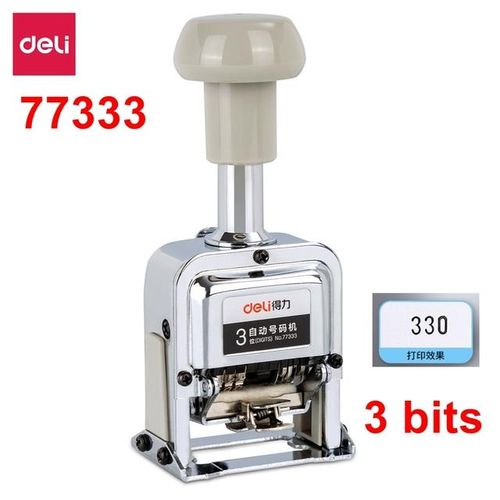 Deli 7506-7515 Heavy Automatic Numbering Machine 3-15 Bits/ Wheel Date Page Business Stamp For Financial Bank-3bits