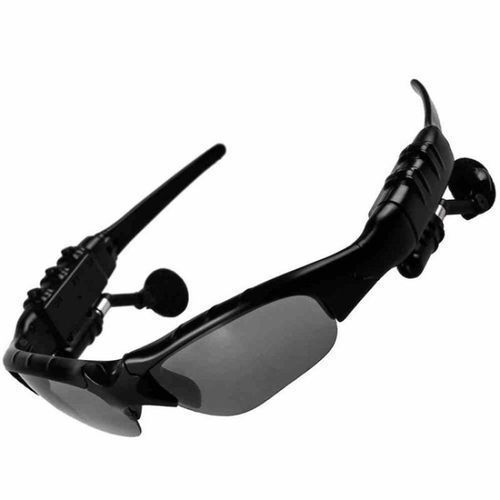 New Style Sport Stereo Wireless Bluetooth Headset 3 Colorful Sun Lens Earphones Sunglasses _ Black)
