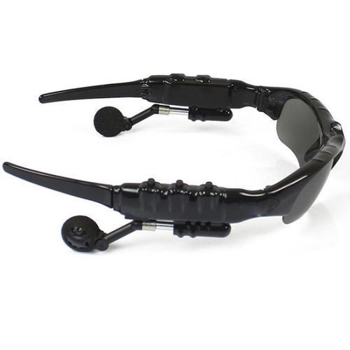 New Style Sport Stereo Wireless Bluetooth Headset 3 Colorful Sun Lens Earphones Sunglasses _ Black)